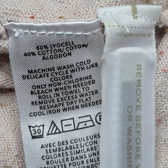 Loft Cotton Blend Button Beige Muted Blush Pink Duster Cardigan Sweater Size XS - Picture 10 of 11